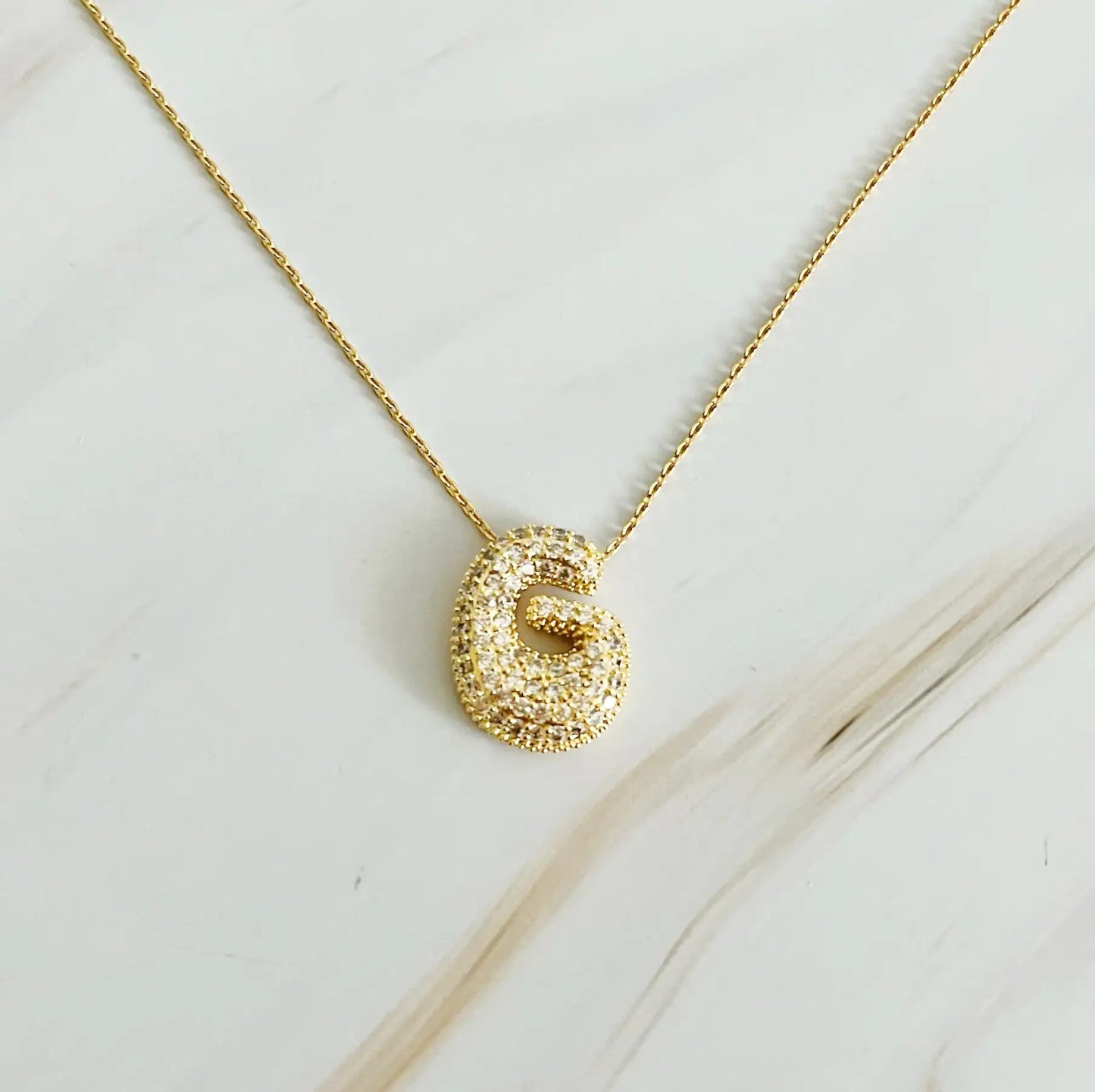 Initials Bubble Diamonds Necklace