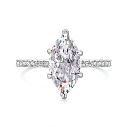 Marquise Silver Diamonds Ring