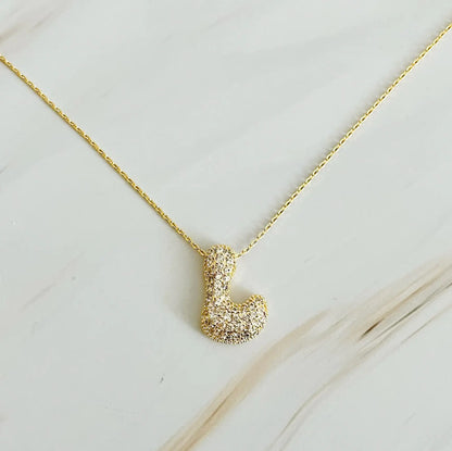 Initials Bubble Diamonds Necklace