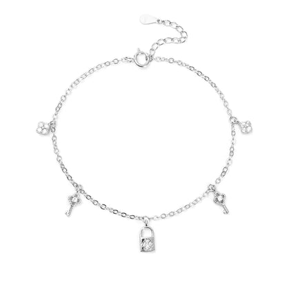 Diamond Inlaid Key Design Bracelet