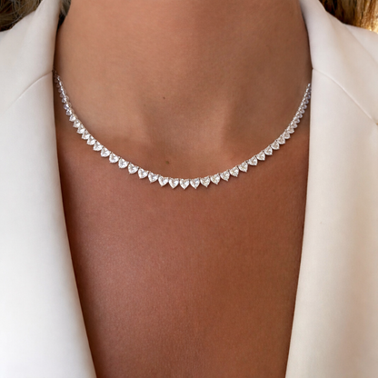 Heart Tennis Necklace