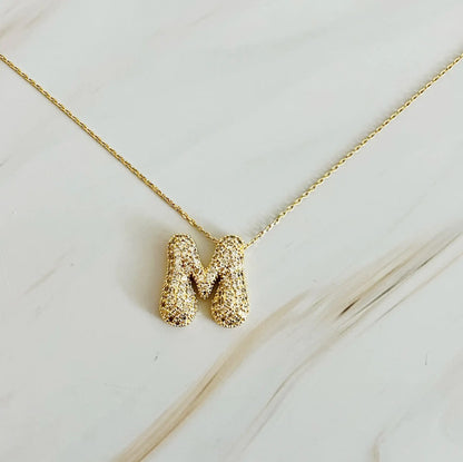 Initials Bubble Diamonds Necklace