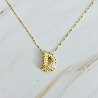 Initials Bubble Diamonds Necklace