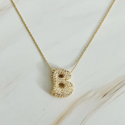 Initials Bubble Diamonds Necklace