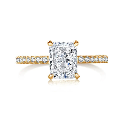 Radiant Diamond Ring with Crystals