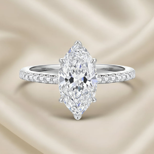 Marquise Silver Diamonds Ring