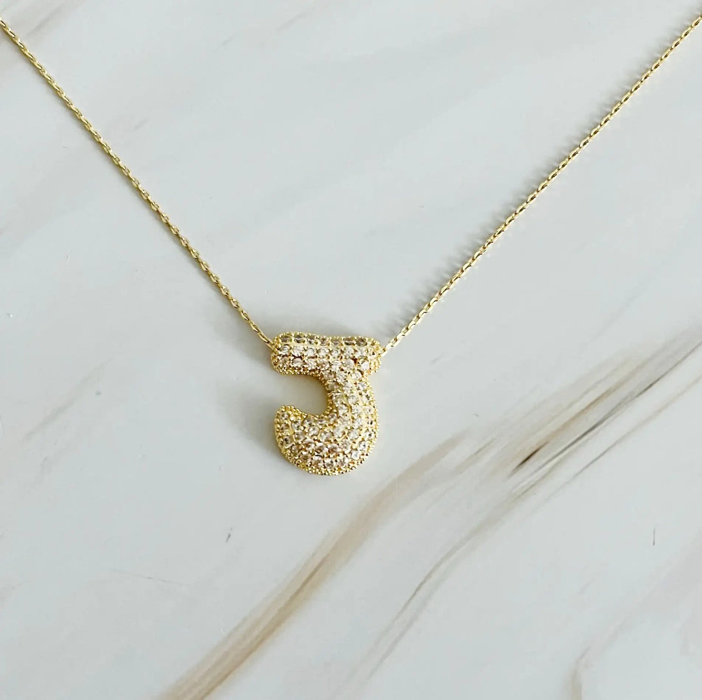 Initials Bubble Diamonds Necklace