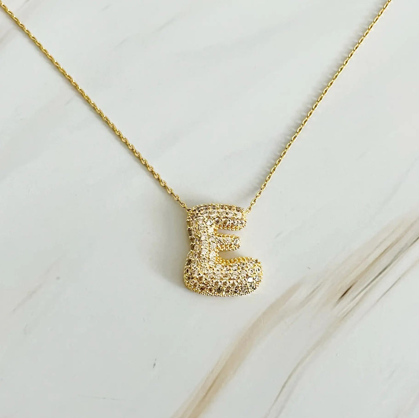 Initials Bubble Diamonds Necklace