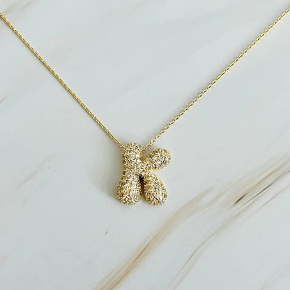 Initials Bubble Diamonds Necklace